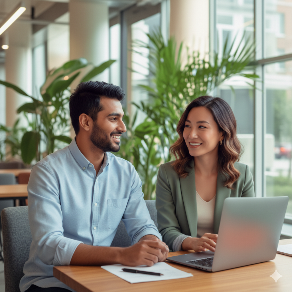 Partner team working together